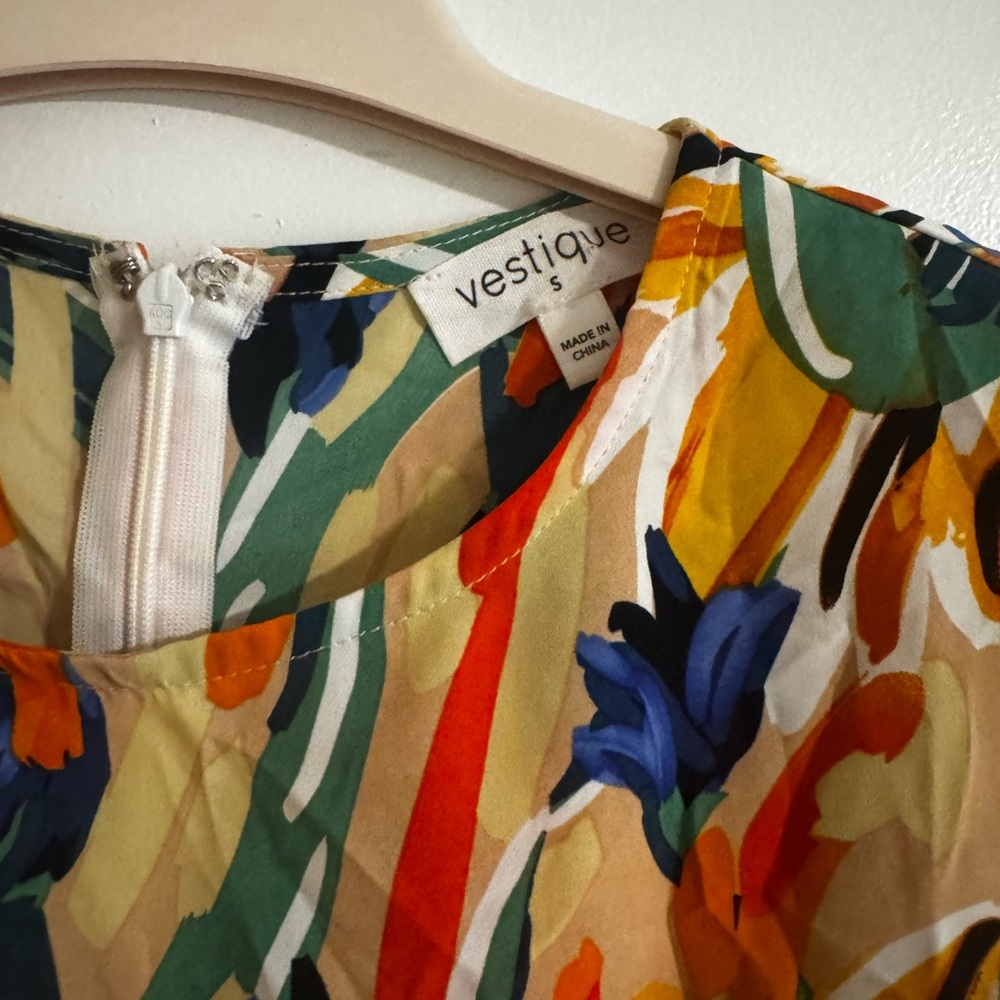 Vestique Multicolor Abstract Pattern Mini Dress - Picture 4 of 6